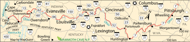 Ohio River Scenic Byway Indiana Map - United States Map